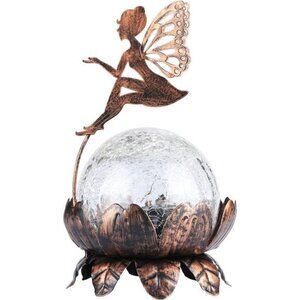 Solar Lantern Fairy Light, Crackle Glass Solar Lights Outdoor LED Waterproof